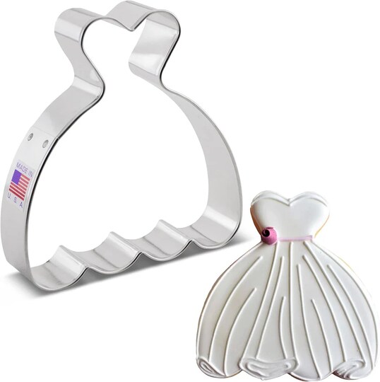 Ann Clark Wedding Dress Ball Princess Gown Cookie Cutter 4 x 3.75 x 1 inches